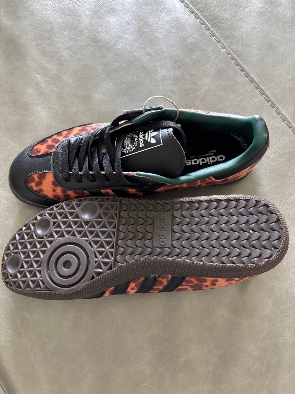adidas Men’s Black & Orange Leopard Accent Sneakers - Picture 6 of 6